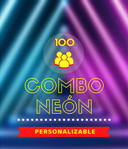 COMBO COTILLON NEON 100 PERSONAS 200 PRODUCTOS